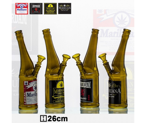 Γυάλινο Bong Beer Bottle 26cm - 01336 -  Price: 18,50€