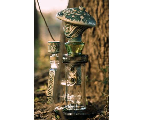 BL Glass Bong Diffuser Mushroom Wizard - 22cm -  Price: 165,00€
