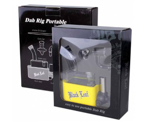 Γυάλινο OIL Bong  Black Leaf Travel Rig | Φορητό Bong Ταξιδίου Μωβ με Ενσωματωμένο Αντιανεμικό Αναπτήρα -  Price: 64,90€