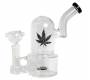 Glass Bong Dome Rig - Leaf Black 16cm -  Price: 32,50€