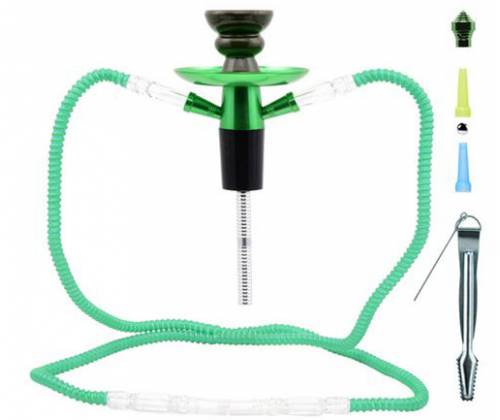 Ναργιλές Hookah Travel Kit Πράσινο - 2 Hoses - 25cm - Τιμή: 17,50€