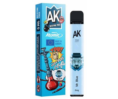 Ηλεκτρονικός Ναργιλές Atomic E-Shisha Mr. Blue 700 Puff - Χωρίς Νικοτίνη - Τιμή: 8,90€