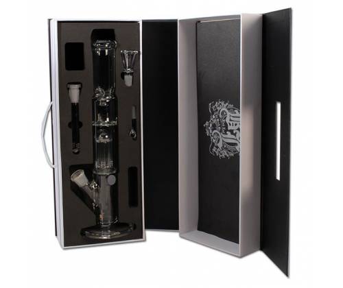 Glass Bong IN BOX Black Leaf | Baby Bongbastic 36cm -  Price: 89,00€