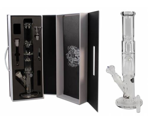 Glass Bong IN BOX Black Leaf | Baby Bongbastic 36cm -  Price: 89,00€