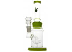 Γυάλινο Ice Bong «Green Leaves» + Diffuser 21cm