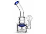 Γυάλινο OIL Bong Blue Clear & Percolator - 16cm