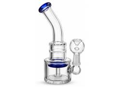 Glass OIL Bong Blue Clear & Percolator - 16cm
