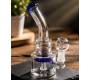 Γυάλινο OIL Bong Blue Clear & Percolator - 16cm - Τιμή: 22,50€