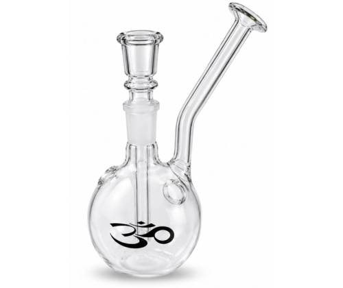 Glass Bong OM Mini with Glass Mouthpiece (Whistle Side Mouth) 14.5cm - Price: 9,90€