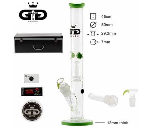 Γυάλινο Bong IN BOX Grace Glass Limited Edition | Straight Black 46cm AB03 - Τιμή: 99,00€