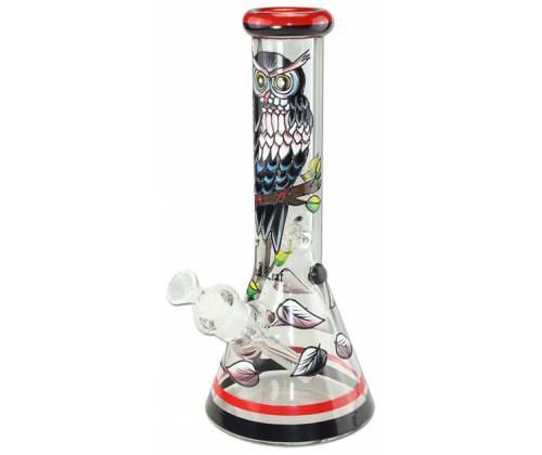 Γυάλινο Hand Painted Ice Bong Night Owl 32cm -  Price: 59,90€