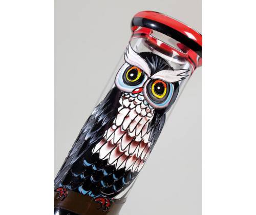 Γυάλινο Hand Painted Ice Bong Night Owl 32cm -  Price: 59,90€