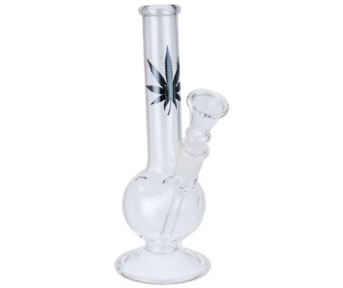 Glass Bong Dark Leaf 18cm - 0466 - Price: 7,90€