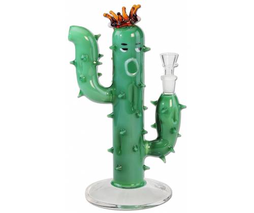 Γυάλινο Bong Black Leaf Κάκτος - Cactus King 28cm - Τιμή: 69,00€