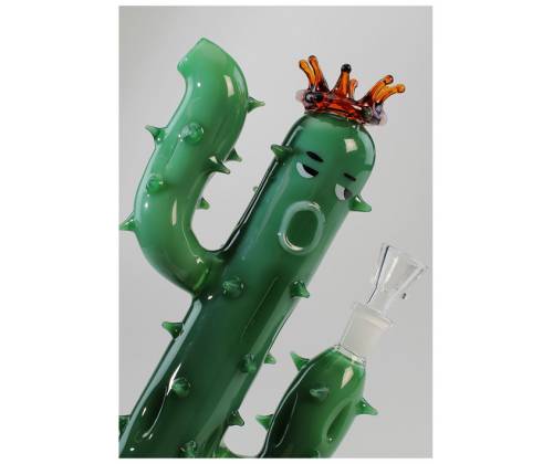 Γυάλινο Bong Black Leaf Κάκτος - Cactus King 28cm - Τιμή: 69,00€
