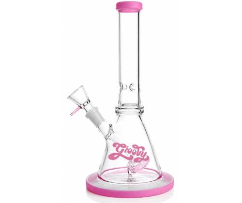Glass Ice Bong Groovy Pink with Diffuser 24cm - Price: 19,90€