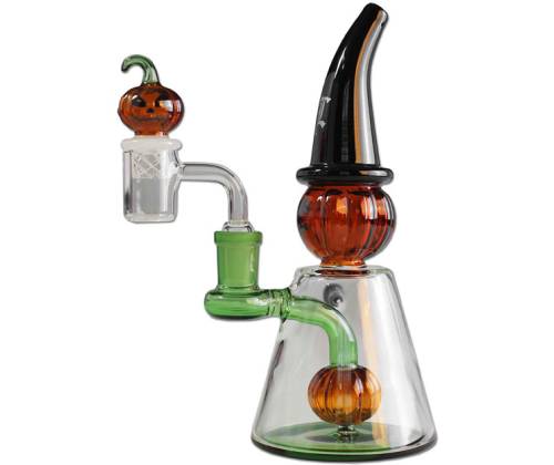 Γυάλινο OIL Bong Halloween + Percolator 19cm - Τιμή: 55,00€