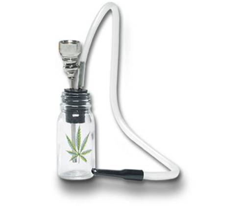 Γυάλινο Mini Bong Head Leaf - 12cm - Τιμή: 6,40€
