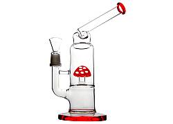 Γυάλινο Bong Red Mushroom + Percolator 23cm