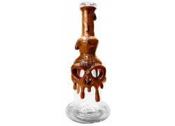 Γυάλινο Bong Handmade Skull Clay Brown - 22cm