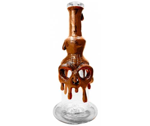 Γυάλινο Bong Handmade Skull Clay Brown - 22cm - Τιμή: 49,90€
