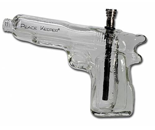 Γυάλινο Bong Πιστόλι 23cm - «Πίπα της Ειρήνης» -  Price: 25,50€