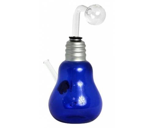 Glass OIL Bong Light Bulb Blue - 16cm -  Price: 17,90€