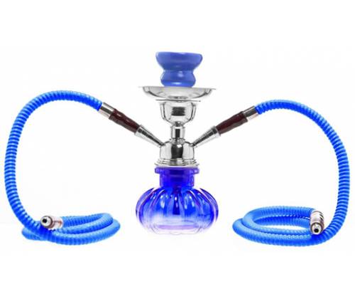 Ναργιλές Hookah Pumpkin Διπλός Μπλε 2 Hoses - 24cm - Τιμή: 8,80€