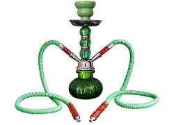 Ναργιλές Hookah Πράσινος Διπλός 2 Hoses - 28cm