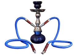 Ναργιλές Hookah Μπλε Διπλός 2 Hoses - 25cm