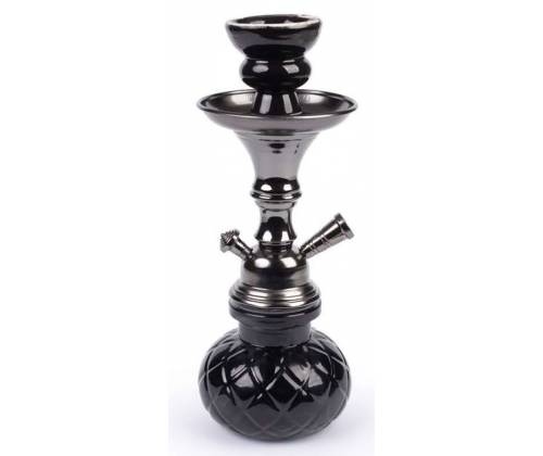 Ναργιλές Hookah Shisha MD All Black Διπλός 2 Hoses - 26cm - Τιμή: 14,50€