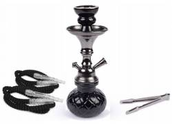 Ναργιλές Hookah Shisha All Black Dark Gun Μονός 1 Hose - 26cm