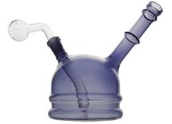 Glass Oil Bong «Curved Grey» - 15cm