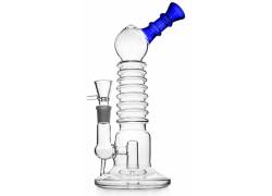 Glass Bong «Twisted» 9-Ring with Diffuser - 28cm