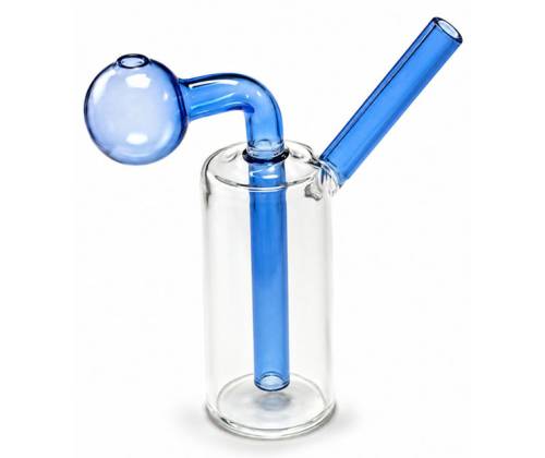 Glass Oil Bong Sertiko «Mini Hand Cylinder» Blue - 12cm - Price: 10,50€