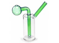 Sertiko Glass Oil Bong «Mini Hand Cylinder» Green - 12cm