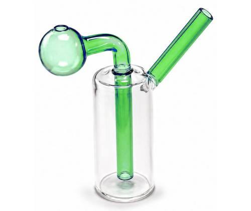 Sertiko Glass Oil Bong «Mini Hand Cylinder» Green - 12cm - Price: 10,50€