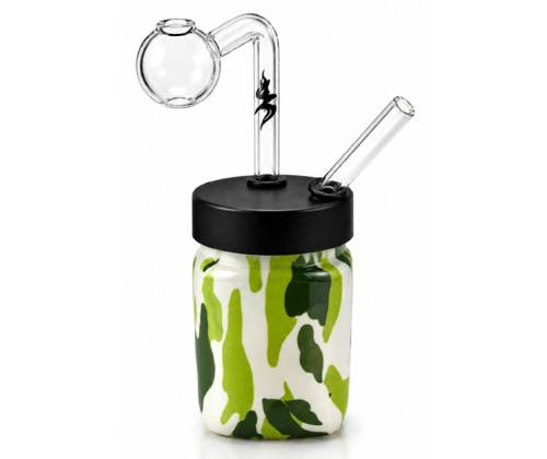 Sertiko Glass Oil Bong «Jar Square» 15cm - Various Designs - Price: 19,50€