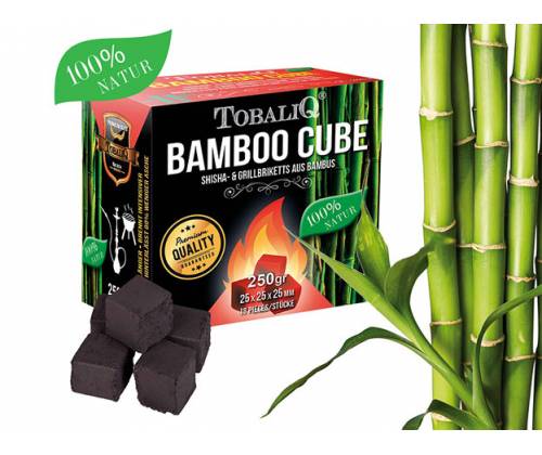 Καρβουνάκια για Ναργιλέ τετράγωνα Tobaliq Bamboo (26mm) - 250gr - Τιμή: 4,70€