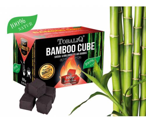 Καρβουνάκια για Ναργιλέ τετράγωνα Tobaliq Bamboo (26mm) - 500gr - Τιμή: 4,70€