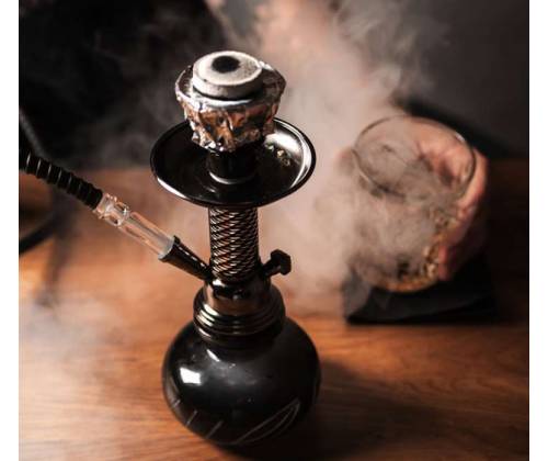 Ναργιλές Hookah Shisha MD All Black Μονος 1 Hose - 26cm - Τιμή: 14,50€