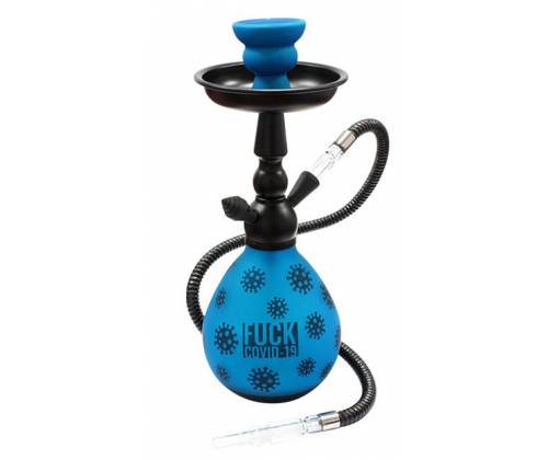 Ναργιλές Hookah Shisha Διπλός F@ck Covid19 Μπλε 1 Hose - 33cm - Τιμή: 22,90€