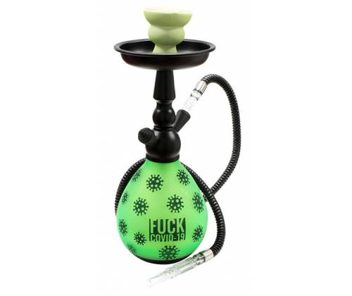 Ναργιλές Hookah Shisha Διπλός F@ck Covid19 Πράσινο 1 Hose - 33cm - Τιμή: 22,90€
