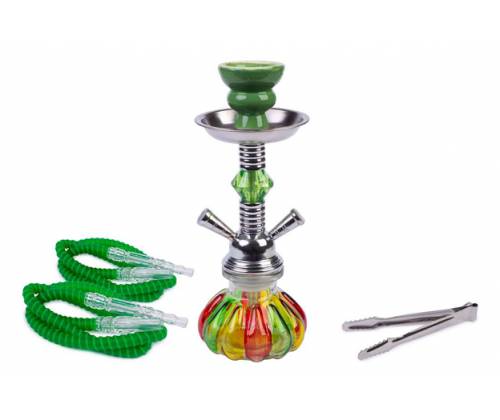 Ναργιλές Hookah Shisha MD Multicolor Διπλός 2 Hoses - 27cm - Τιμή: 16,50€