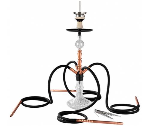 Ναργιλές Hookah «Heroes» Διάφανος Rosegold 4 Hoses - 70cm - Τιμή: 115,00€