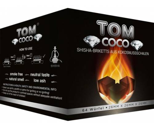Tom Coco Diamond Square Hookah Charcoal (26mm) - 1Kg -  Price: 7,90€