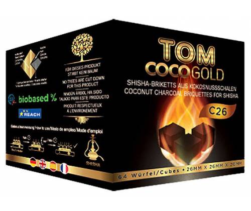 Καρβουνάκια για Ναργιλέ τετράγωνα Tom Coco (26mm) - 1Kg - Τιμή: 7,40€
