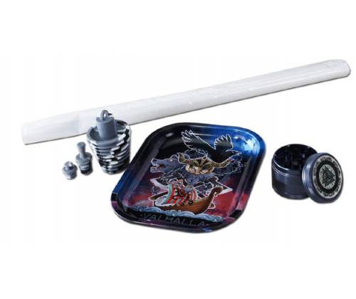 Γυάλινο Bong IN BOX Black Leaf Percolator  | Valhalla 50cm - Τιμή: 129,00€