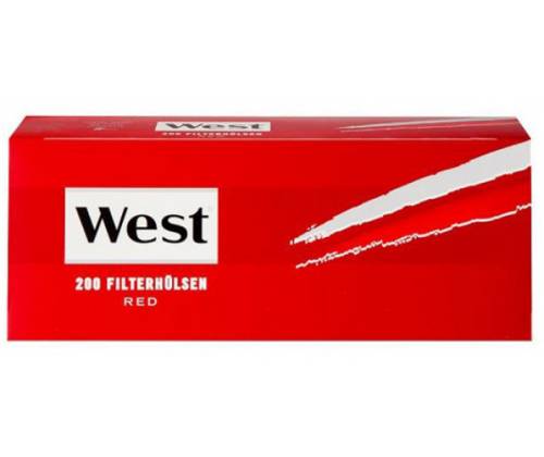 WEST Cigarette Tubes RED - 200pcs -  Price: 1,90€