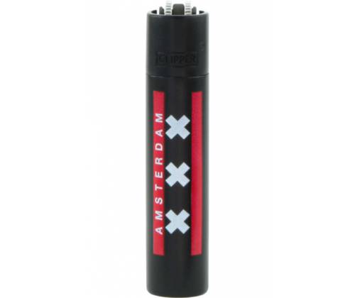 Clipper Αναπτήρας Μεταλλικός Μεγάλος - Amsterdam XXX Black Metal - Τιμή: 12,50€